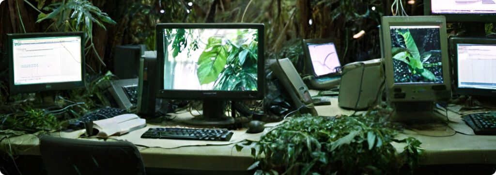 Jungle with computers